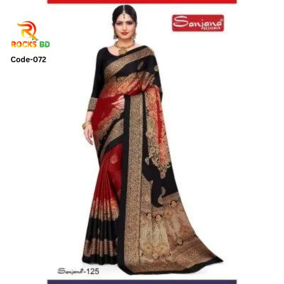 Indian Samu Silk Saree with running blouse piece for Women